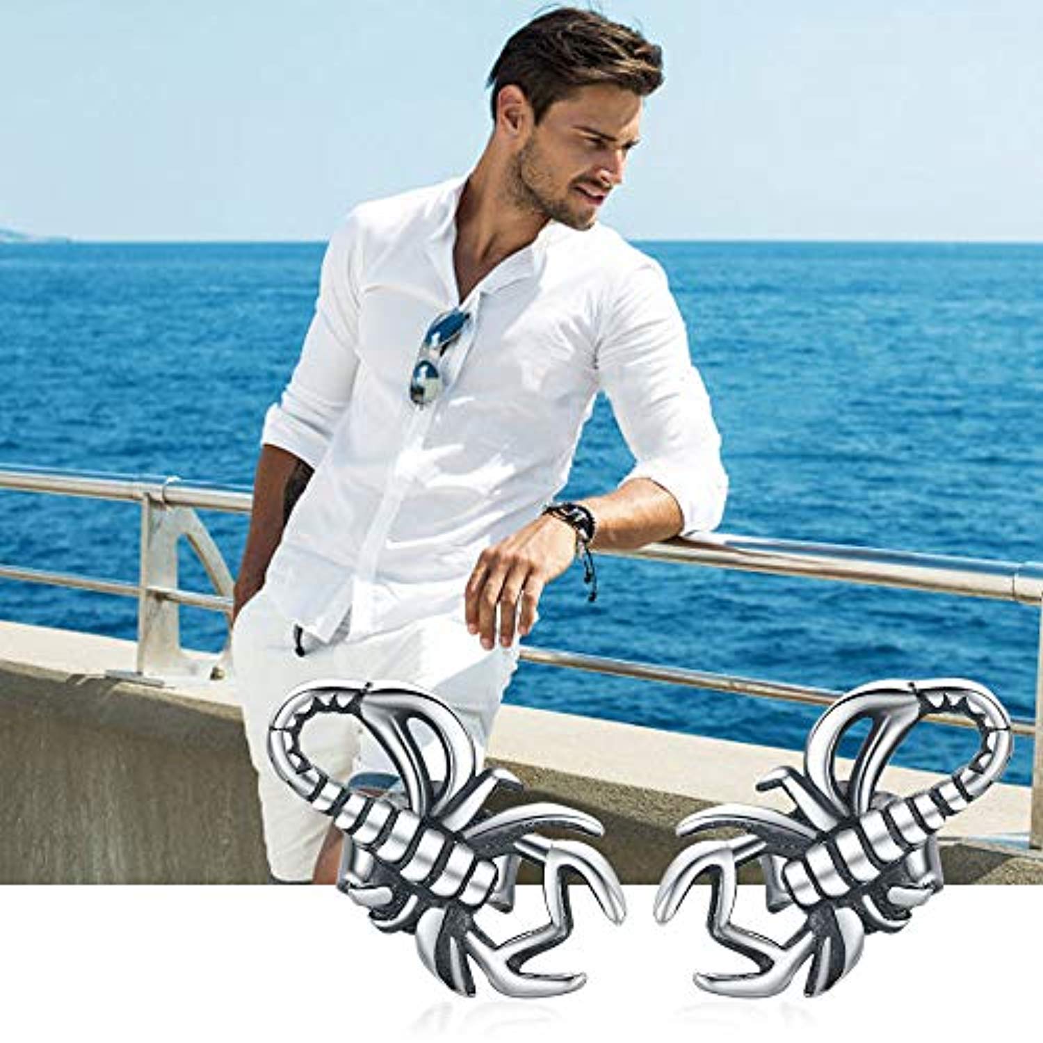 Scorpio Zodiac Sign Pendant Beach Men's Adjustable Necklace, Unisex Surfer  Style Jewelry
